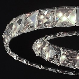 Lampada a sospensione moderna in metallo cromato e cristallo contemporaneo