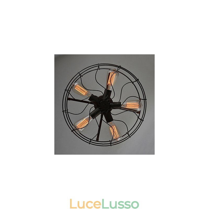 Lampada da soffitto con ventilatore retrò europeo, lampada personalizzata, lampada da design industriale americano