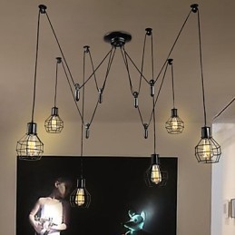 Lampada a sospensione in metallo Country Designers a 6 luci