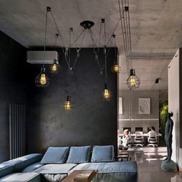 Lampada a sospensione in metallo Country Designers a 6 luci