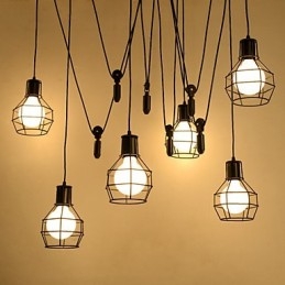 Lampada a sospensione in metallo Country Designers a 6 luci