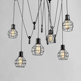 Lampada a sospensione in metallo Country Designers a 6 luci