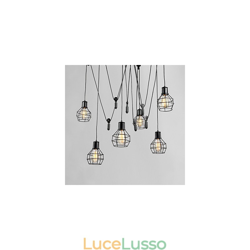 Lampada a sospensione in metallo Country Designers a 6 luci