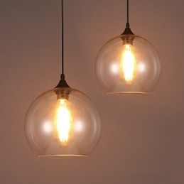 Americano Creativo Nordico Contratto Rurale Palla di Vetro Testa Singola Droplight Lanp