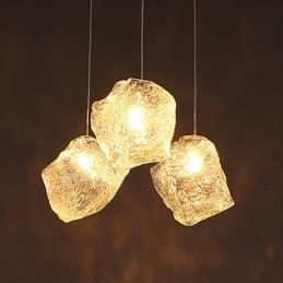 Lampadario in vetro artistico contemporaneo e su contratto, lampadario in cristallo di ghiaccio, pasti irregolari
