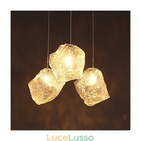 Lampadario in vetro artistico contemporaneo e su contratto, lampadario in cristallo di ghiaccio, pasti irregolari Lampadario in vetro artistico contemporaneo e su contratto, lampadario in cristallo di ghiaccio, pasti irregolari