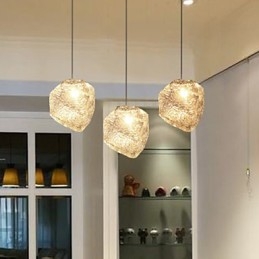 Lampadario in vetro artistico contemporaneo e su contratto, lampadario in cristallo di ghiaccio, pasti irregolari