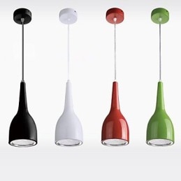 Lampada a sospensione moderna e contemporanea in metallo con globo dipinto
