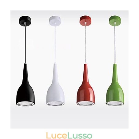 Lampada a sospensione moderna e contemporanea in metallo con globo dipinto Lampada a sospensione moderna e contemporanea in metallo con globo dipinto