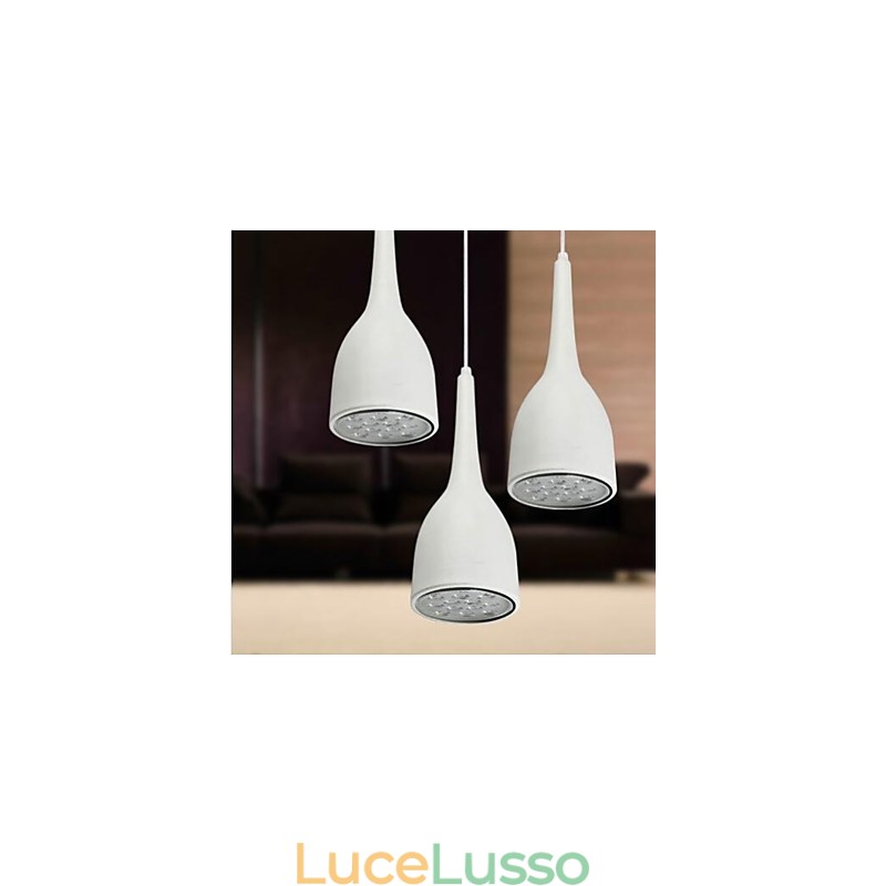 Lampada a sospensione moderna e contemporanea in metallo con globo dipinto