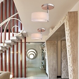 Lampadario moderno contemporaneo in metallo cromato stile mini da montare a filo nel garage