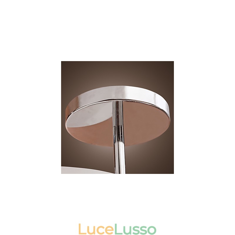 Lampadario moderno contemporaneo in metallo cromato stile mini da montare a filo nel garage