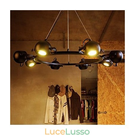 Lampadario vintage in ferro Lampadario creativo industriale a vento Lampadario vintage in ferro Lampadario creativo industriale a vento