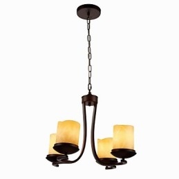 Lampadario in ferro dipinto con paralume in vetro Lampada classica a candela con 4 teste
