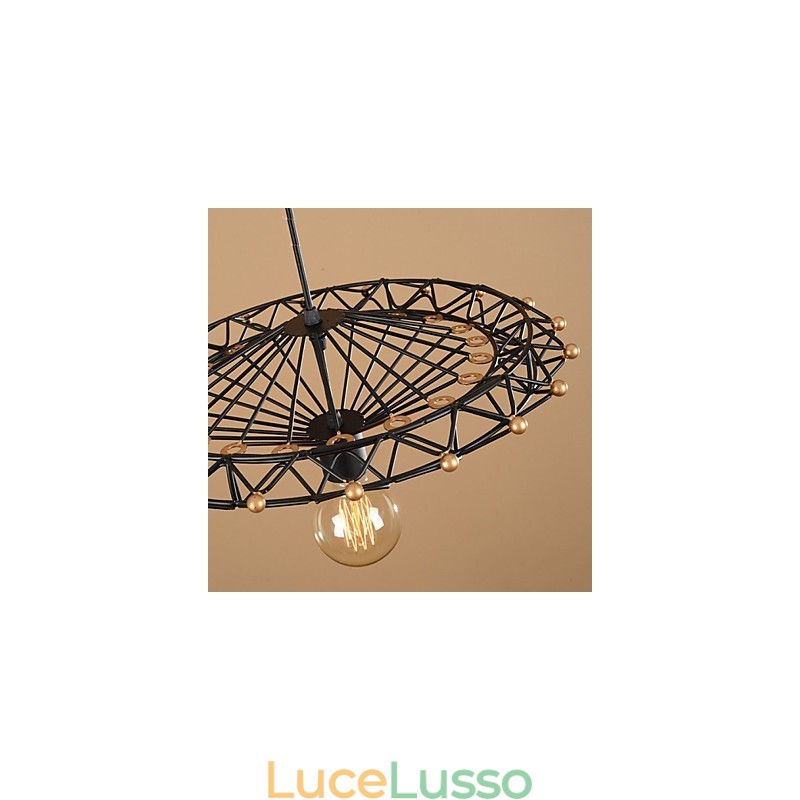 Lampadario a ruota panoramica dell'industria del ferro di campagna americana