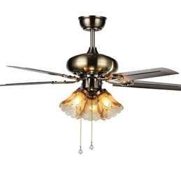 Ventilatori da soffitto Luxe Eco Ventilatore da soffitto moderno con luce Pale da 42 pollici Finitura in acciaio spazzolato