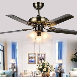 Ventilatori da soffitto Luxe Eco Ventilatore da soffitto moderno con luce Pale da 42 pollici Finitura in acciaio spazzolato