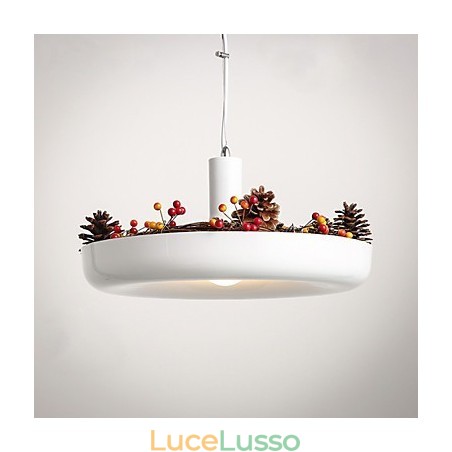 Lampada a sospensione decorativa moderna e contemporanea in bianco puro, design familiare Lampada a sospensione decorativa moderna e contemporanea in bianco puro, design familiare