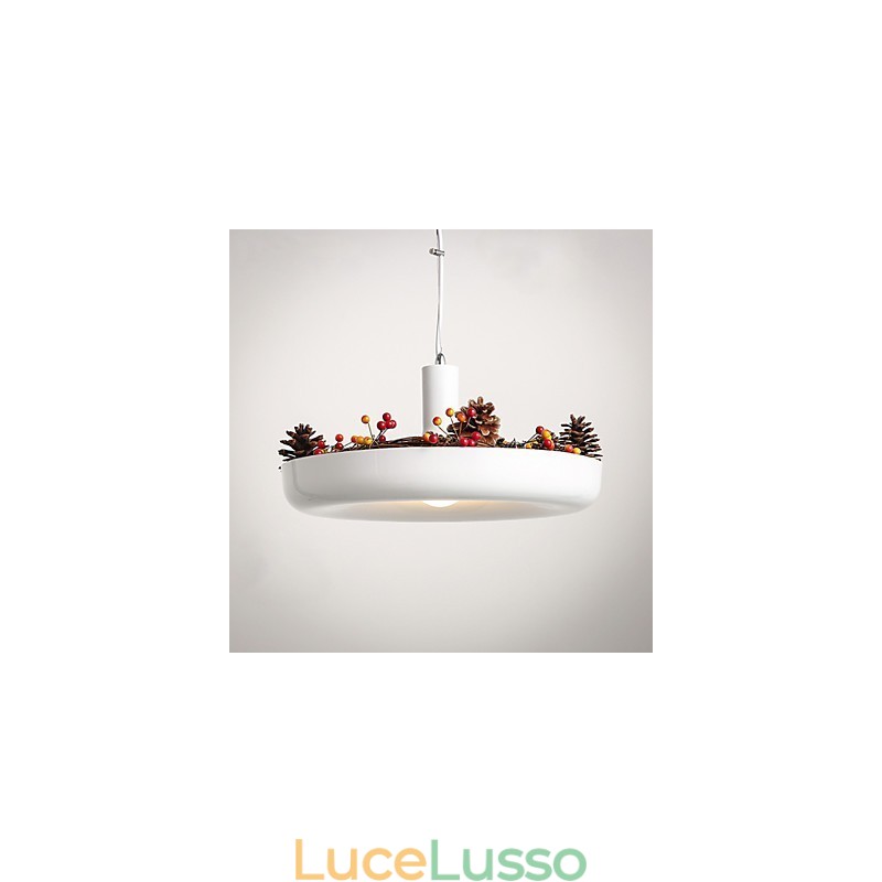 Lampada a sospensione decorativa moderna e contemporanea in bianco puro, design familiare