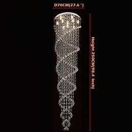 Lampadario a soffitto Lampada a sospensione Lampada a sospensione Apparecchi di illuminazione con cristallo K9 Doppia spirale
