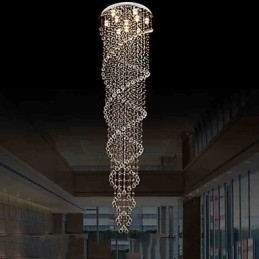 Lampadario a soffitto Lampada a sospensione Lampada a sospensione Apparecchi di illuminazione con cristallo K9 Doppia spirale