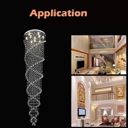 Lampadario a soffitto Lampada a sospensione Lampada a sospensione Apparecchi di illuminazione con cristallo K9 Doppia spirale