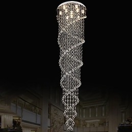 Lampadario a soffitto Lampada a sospensione Lampada a sospensione Apparecchi di illuminazione con cristallo K9 Doppia spirale