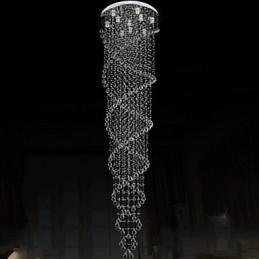 Lampadario a soffitto Lampada a sospensione Lampada a sospensione Apparecchi di illuminazione con cristallo K9 Doppia spirale