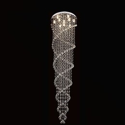 Lampadario a soffitto Lampada a sospensione Lampada a sospensione Apparecchi di illuminazione con cristallo K9 Doppia spirale
