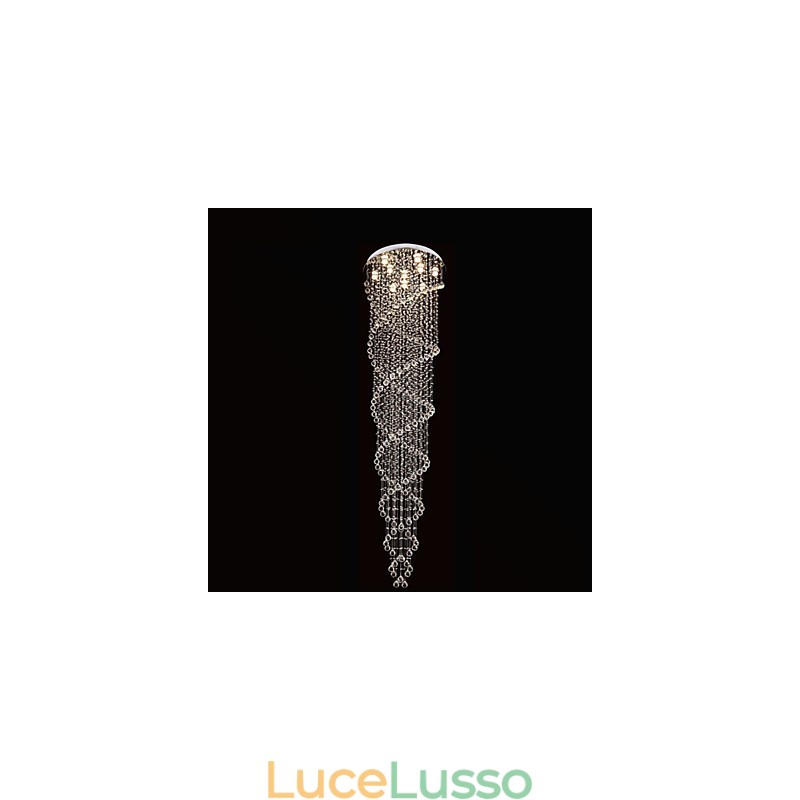 Lampadario a soffitto Lampada a sospensione Lampada a sospensione Apparecchi di illuminazione con cristallo K9 Doppia spirale