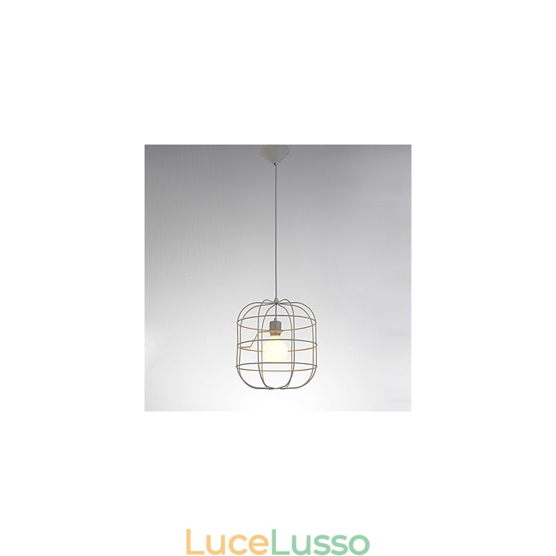 Mini lampada a sospensione artistica a gabbia per uccelli, 1 luce, finitura moderna, semplicità, metallo bianco nero, acciaio al carbonio, luce a goccia
