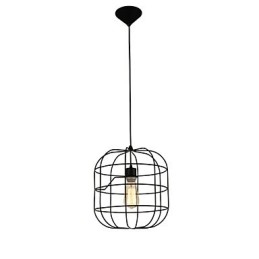 Mini lampada a sospensione artistica a gabbia per uccelli, 1 luce, finitura moderna, semplicità, metallo bianco nero, acciaio al carbonio, luce a goccia