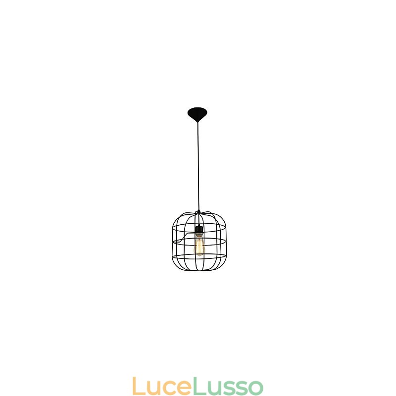 Mini lampada a sospensione artistica a gabbia per uccelli, 1 luce, finitura moderna, semplicità, metallo bianco nero, acciaio al carbonio, luce a goccia