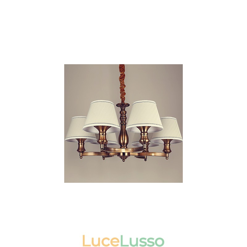 Lampadario in metallo elettroplaccato in stile rustico Lodge Vintage Mini