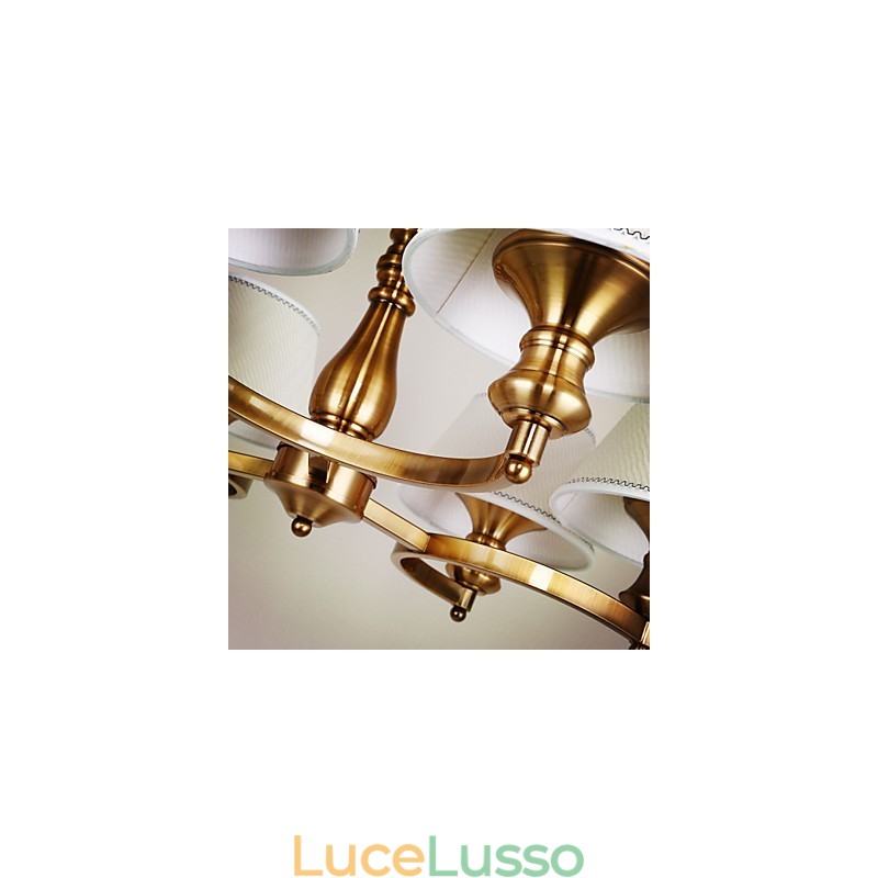 Lampadario in metallo elettroplaccato in stile rustico Lodge Vintage Mini