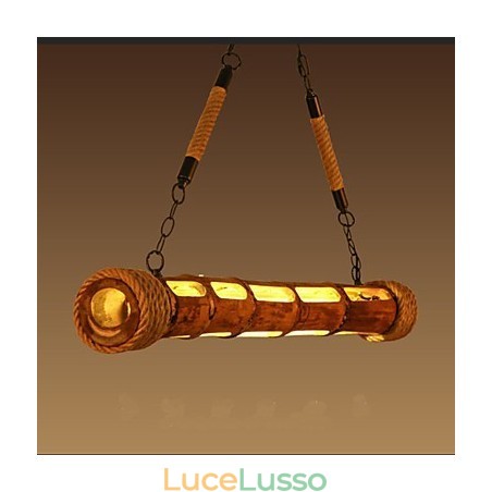 Lampadario in bambù intagliato decorativo Coffee Garden Lampadario in bambù intagliato decorativo Coffee Garden