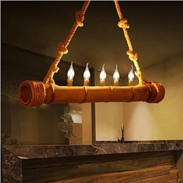 Lampadario decorativo in bambù con nostalgia pastorale da caffè