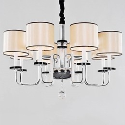Lampadario moderno contemporaneo in metallo cromato e cristallo