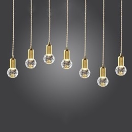 Lampada a sospensione moderna contemporanea in stile mini vintage in metallo dorato