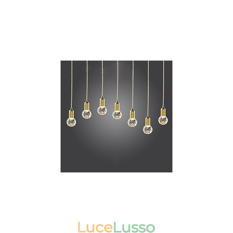 Lampada a sospensione moderna contemporanea in stile mini vintage in metallo dorato