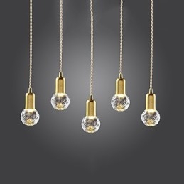 Lampada a sospensione moderna contemporanea in stile mini vintage in metallo dorato