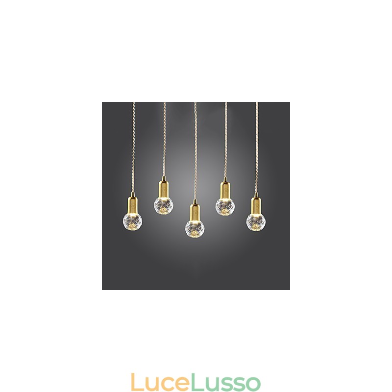 Lampada a sospensione moderna contemporanea in stile mini vintage in metallo dorato