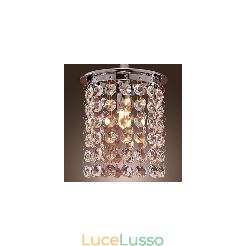 Lampada a sospensione moderna e contemporanea in cristallo mini stile elettroplaccato
