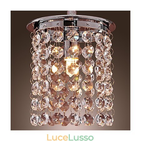 Lampada a sospensione moderna e contemporanea in cristallo mini stile elettroplaccato Lampada a sospensione moderna e contemporanea in cristallo mini stile elettroplaccato