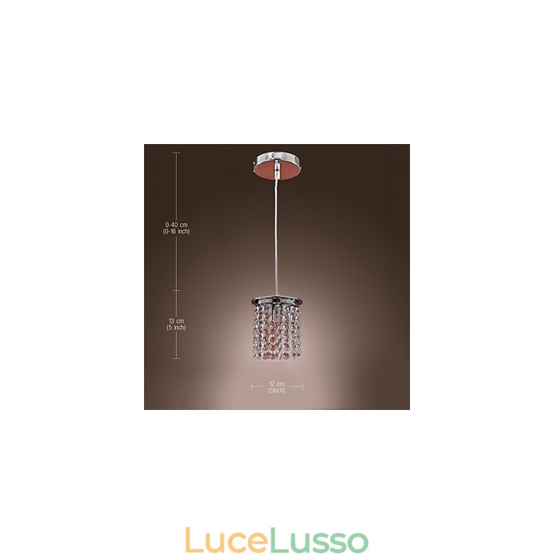 Lampada a sospensione moderna e contemporanea in cristallo mini stile elettroplaccato
