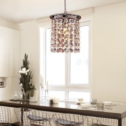 Lampada a sospensione moderna e contemporanea in cristallo mini stile elettroplaccato