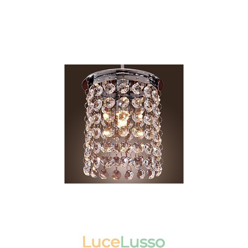 Lampada a sospensione moderna e contemporanea in cristallo mini stile elettroplaccato