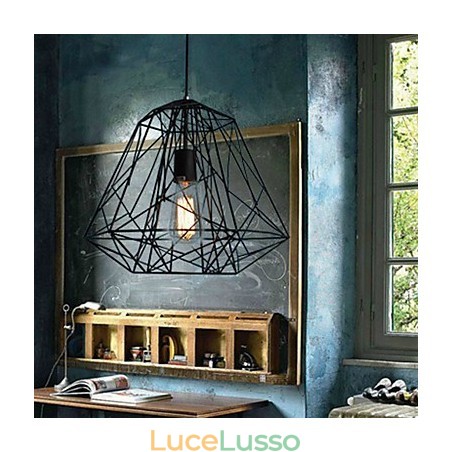 Lampada a sospensione in metallo con verniciatura retrò vintage per garage Lampada a sospensione in metallo con verniciatura retrò vintage per garage