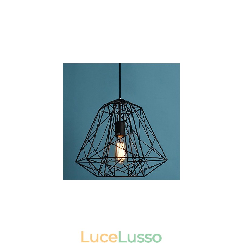 Lampada a sospensione in metallo con verniciatura retrò vintage per garage