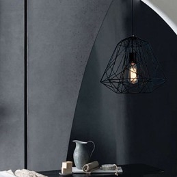 Lampada a sospensione in metallo con verniciatura retrò vintage per garage